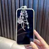 Pingente de chaveiro coração gota pequena com miçangas preto chaveiro de mochila de menina etiqueta de nome corrente de telefone pequeno presente atacado