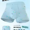 Nova Roupa Íntima Masculina de Seda Gelada de Nylon Estampa Exquisita Macia Respirável Confortável Amiga da Pele Boxer Brief Masculino