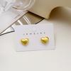 Pendientes de aguja de plata con forma de corazón de melocotón, bonitos y sencillos, al por mayor