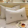 Un Par de Fundas de Almohada de Algodón con Dibujos 48X74 Fundas de Almohada Domésticas para Niños Funda Protectora de Almohada Individual para Dormitorio