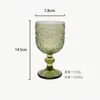 Copa de Vino de Vidrio de Color en Relieve, Vaso para Jugos, Copa de Vino, Copa de Cáliz, Copa de Vino Engrosada, Copa de Champaña, Lujo Ligero Retro