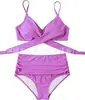 Bikini de Dos Piezas para Mujer de Estilo Europeo y Americano, Multicolor, Empacado Rígido, Push-Up, de Cintura Alta, que Favorece la Figura, para la Playa, Más Vendido en Aliexpress Amazon