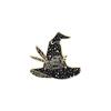 Broche de aleación con forma de sombrero de bruja, diseño monótono creativo de dibujos animados, joyería con personalidad, broche para ropa que combina con todo.