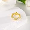 Transmisión en vivo del nuevo anillo de plata pura S925 para mujer, con incrustaciones de circonita cúbica con forma de flor, anillo cerrado de moda para mujer, venta al por mayor