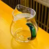 Bule de Vidro Resistente ao Calor com Filtro em Forma de Crescente, Bule Espessado para Chá Verde com Infusor de Chá Integrado, Dispensador de Chá de Grande Capacidade, Bule para Preparo de Chá