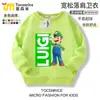 Sudaderas de colección de personajes de Mario para niños y niñas, ropa de cuello redondo de anime Super Mario Luigi, ropa de otoño e invierno para niños