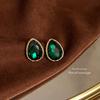 Pendientes de Botón de Lujo de Estilo Francés Vintage, Elegantes y Versátiles, Chapados en Plata con Diseño Elaborado, Pendientes de Declaración Hechos de Fábrica