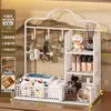Estante Decorativo de Ornamentos para Entrada, Caja de Almacenamiento de Llaves de Escritorio, Estante de Almacenamiento de Arte de Hierro de Múltiples Niveles con Ganchos para Uso en el Hogar