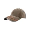 Gorra de Béisbol de Mezclilla Lavada Transfronteriza Amazon Retro Americano Desgastado Bordado Etiqueta de Cuero Gorra Visera en Stock Fábrica