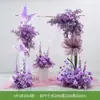 Paisaje de cañas ventana de otoño arreglo de flores artificiales decoración soporte de madera de cuerno de vaca boda escena de flores artificiales paisaje flor