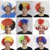 Pelucas de Colores de Bandera Mundialista de EE. UU., Canadá y México, Pelucas Afro para Fiestas de Aficionados, Accesorios para Festivales, Pelucas de Pelo Corto, Un Imprescindible para los Aficionados