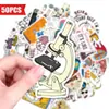 Compra directa transfronteriza de 50 pegatinas científicas creativas con equipo químico de laboratorio y patrones de células para decoración de diario