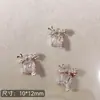 Arte de Uñas Transfronterizo Ultra Brillante Circonita Lazo Plateado Decoración de Uñas Celebridad de Internet Popular Venta Caliente Mariposa Pequeña Accesorios para Uñas Al por Mayor