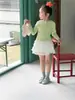 Wf878 Calcetines Nuevos de Primavera para Niños Bebé Color Sólido Rayas Verticales Algodón Peinado Calcetines Cortos Estilo Princesa Calcetines de Moda Venta al por Mayor