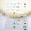 Novos Adesivos de Unha Série de Flores Tridimensionais em Relevo 5D Série de Letras Desenho Animado Animal Rosa Adesivos de Unha para Atacado
