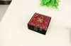 Caja de Joyería de Terciopelo Flocado, Caja de Empaque Roja de Terciopelo Cortada, Caja de Pulsera con Borla de Lino, Caja para Anillos y Pulseras