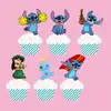Inserto de Decoração de Bolo Stitch Lilo e Stitch Inserto para Bolo de Aniversário Infantil Adesivo Push Pop de Pudim