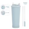 Nuevo Modelo 2026 Taza Térmica de Gran Capacidad 830ml con Asa Conveniente y Popote Desplegable, Taza con Popote de Agujero Grande