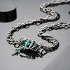 Colar duplo com enrolamento de cobra espiritual, acessórios masculinos, acessórios de moda hip-hop de luxo leve europeu e americano, acessórios de estilo frio e sexy