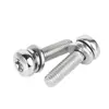 Tornillos Combinados de Cabeza Redonda y Cabeza Plana Torx de Acero Inoxidable 304 con Arandelas de Resorte Planas Tornillos Pernos M3M4M5M6M8