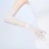 Guantes de novia, vestido de novia largo de malla, accesorios de boda europeos y americanos para Halloween, mangas de encaje negro para mujer, multicolor