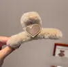 Pegador de Pelúcia de Inverno para a Parte de Trás da Cabeça, Cabelo Longo, Grampo de Cabelo Elegante Peludo, Presilha de Tubarão Peludo Feminina, Grampo de Cabelo, Grampo de Cabelo