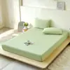 2026 Novo Modelo Seda Gelada Seda Refrescante Nylon Lençol de Elástico Solteiro Conjunto de Lençóis de Cama Conjunto de Três Peças 48*74cm Fronha Uma