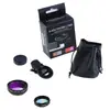 Lente profissional criativa multifuncional universal para celular 37MM x49uv Grande Angular + macro dois em um