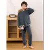 Conjunto de Tops Térmicos Engrosados y Pantalones para Niños, Pantalones Térmicos Interiores Engrosados para Bebé, Chaqueta de Algodón Mágico para Uniforme Escolar de Estudiante para Niños Medianos y Grandes