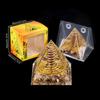 Adorno de Pirámide de Bola de Cristal Natural, Pieza de Decoración para el Hogar de Grava de Cristal Recubierta de Resina, En Caja