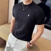 Fw346 Verano 2024 de Alta Calidad a la Moda Camiseta Bordada de Cuello Redondo Manga Corta Corte Delgado Estilo Juvenil