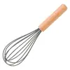 Batidor de Huevos de Madera de Mango Colorido Portátil de Silicona Batidora de Crema Batidor Manual Multifuncional para Mezclar Líquidos