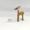 Adorno de Mini Ciervo Sika Simulado Acostado Adorno Creativo de Animal Simulado Modelo de Ciervo Sika Animal Peludo