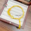 Transmisión en Vivo Popular Dinero de los Cinco Emperadores de Arena Dorada Antigua Pulsera de Medio Camino Dios de la Riqueza Pulsera de Medio Camino de los Cinco Emperadores Jiyan Pulsera de Cuerda Trenzada