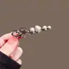 Pinza para el pelo de pico de pato estilo retro con perlas y pedrería, exquisita y de alta gama, para mujer, adecuada para el flequillo y la parte trasera de la cabeza