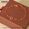 Pulseira Personalizada de Aço Titânio com Letras para Mulheres 26 Letras Inglesas Corrente de Contas Aço Inoxidável Leve Luxo Estilo Ins Personalização em Massa
