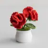 Día del Maestro Maceta Tejida Flor Artificial Acabados Adornos Decoración Hogar Amigos Mejor Amigo Regalos Regalo Flores en Maceta