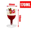 Copa de Champán Copa de Postre para Helado Copa de Vino Tinto Copa para Cócteles de Fiesta Vaso Desechable de Plástico para Mousse