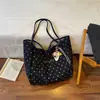 2026 Nuevo Estilo Coreano Casual Simple Nicho Lunares Bolso Tote de Lona Gran Capacidad Sensación de Alta Gama Bolso Cruzado