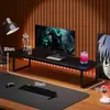 Prateleira de Armazenamento para Mesa, Suporte para Monitor de Computador, Organizador de Teclado, Suporte para Laptop