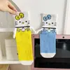 Calcetines de pareja otoñales peculiares y lindos, tendencia nicho de Instagram, calcetines de dibujos animados versión coreana, calcetines de media pantorrilla con dibujos de gatos estilo japonés para mujer