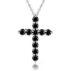 Colgante de moissanita con diamantes de imitación de estilo hip hop japonés y coreano, collar de plata de ley 925, collar clásico de moissanita con cruz para mujer.