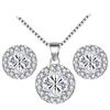 Venta caliente transfronteriza, joyería de perlas con incrustaciones de diamantes, traje de moda para mujer, temperamento geométrico, flor, gota de agua, collar, pendientes, traje