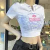 Camiseta de verano para mujer Pure Desire, blanca, corta, ajustada, con espalda al ombligo, top chic ajustado de manga corta para chicas.