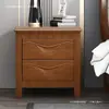 Mesa de Cabeceira de Madeira Maciça Estilo Chinês Não Requer Montagem Cabeceira Quarto Casa Simples Moderna Com Fechadura Armário de Armazenamento para Quarto de Aluguel