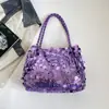 Bolsa de Ombro Única Tendência Personalidade Lantejoulas Grandes Feminina 2026 Nova Casual Grande Capacidade Design de Moda Chique para Sob o Braço