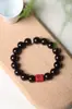 Madera de Palisandro Rosa de Hoja Pequeña India Material Viejo DIY Perla Roja del Sur 15mm Diseño Círculo Único Pulsera de Cuentas Budistas para Hombre y Mujer Venta al por Mayor