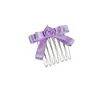 Cinta de tela elegante estilo hada con flores pequeñas y accesorio para el cabello de lazo, peine para peinado de corona alta
