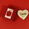 Caja de Regalo Roja de Paz y Alegría, Hazte Rico Inmediatamente, Caja de Almacenamiento con Llavero Dorado, Caja de Joyería para Pendientes, Collares, Pulseras