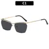 Moda Europea y Americana Estilo Callejero Forma de Ceja Metal Personalidad Gafas de Sol Nuevo Modelo Estilo Ins Protección Solar para Exteriores Gafas de Sol de Moda Transfronterizas